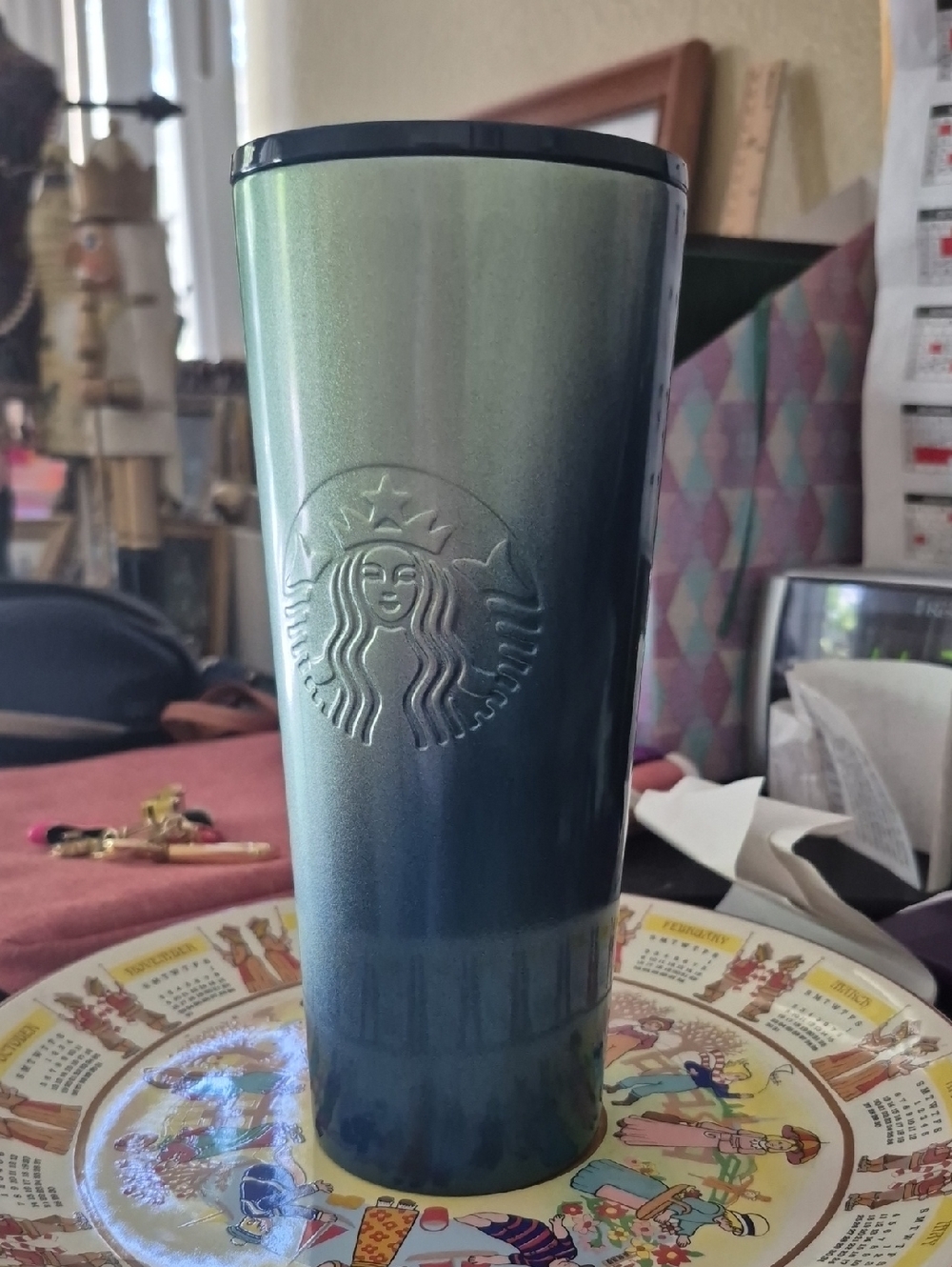 Starbucks Iridescent Teal to Blue Travel Tumbler